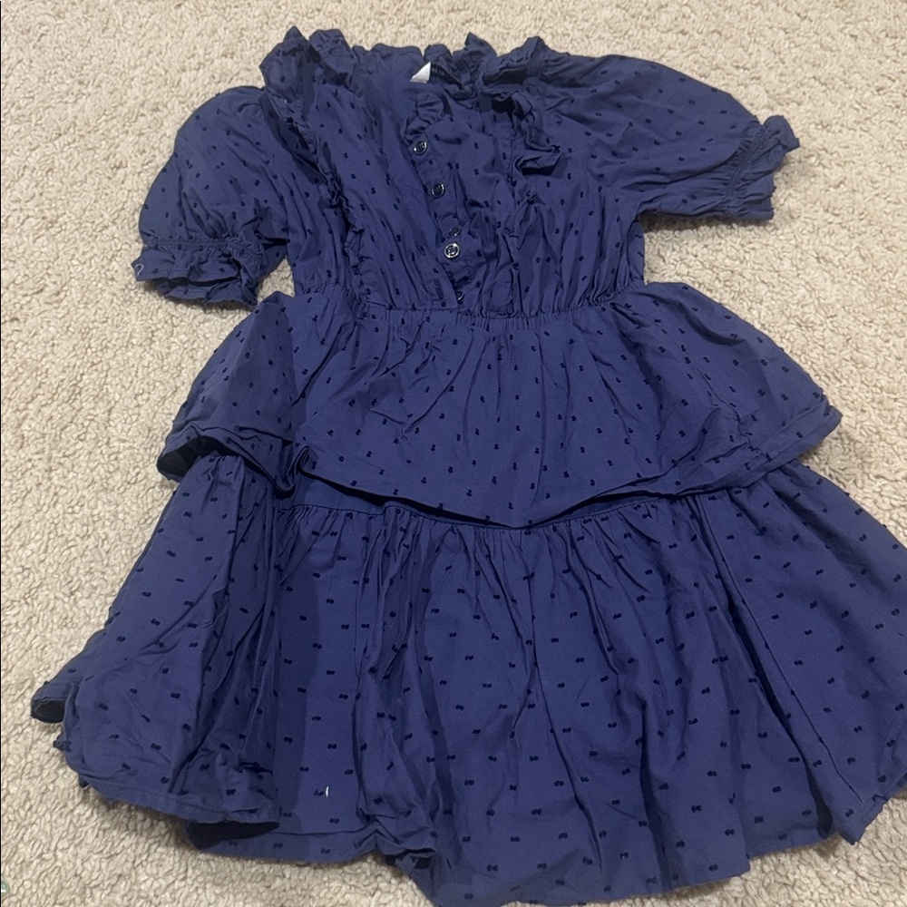 Janie and Jack Pink, Navy, White, Floral Dress Set - Picture 2 of 6